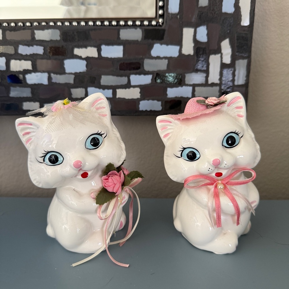 Vintage White Cat Piggy Banks